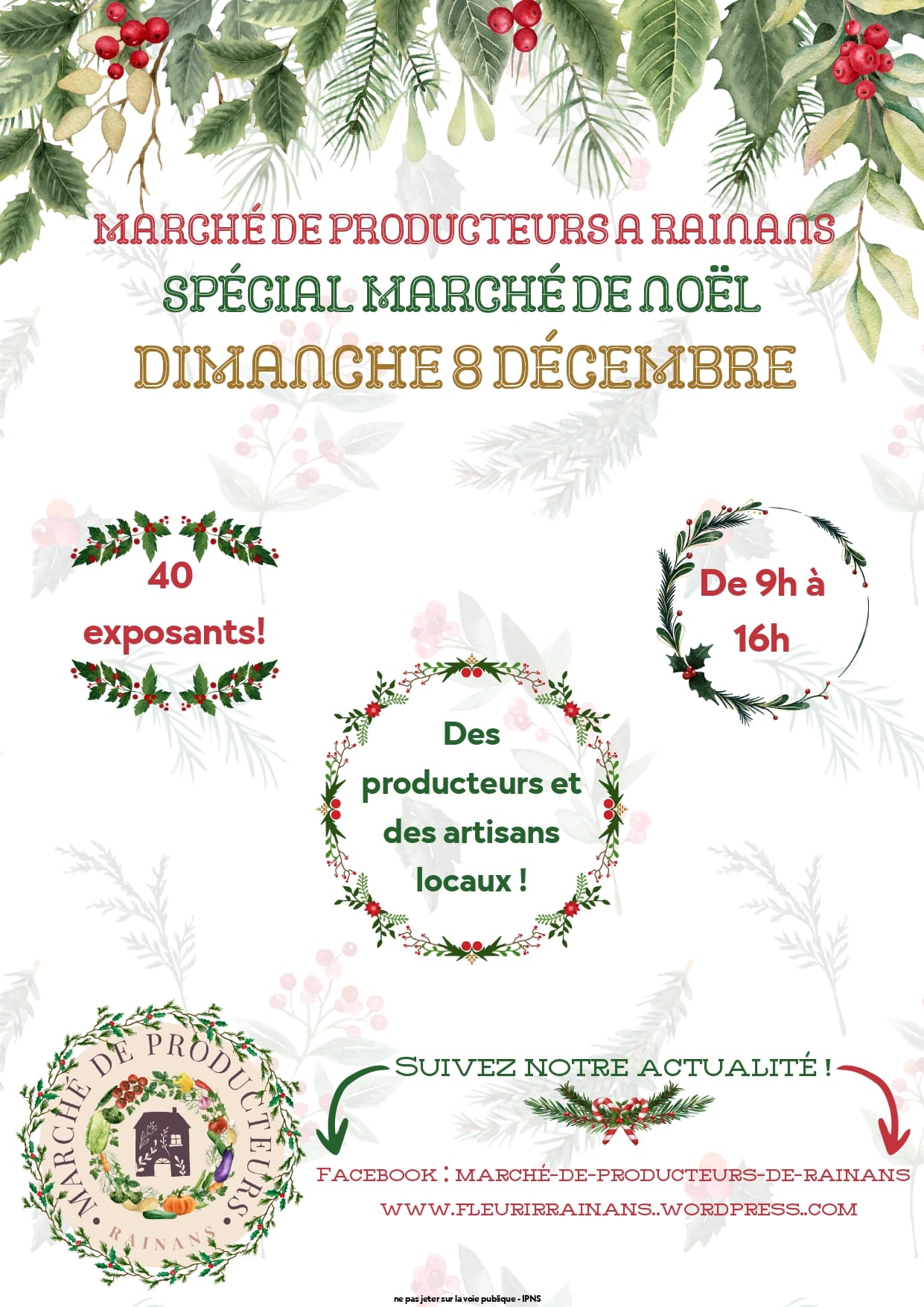 Rainans Flyer pour marche de Noel 8.12.2024 - Plant Shop - Phlox Elementor WordPress Theme